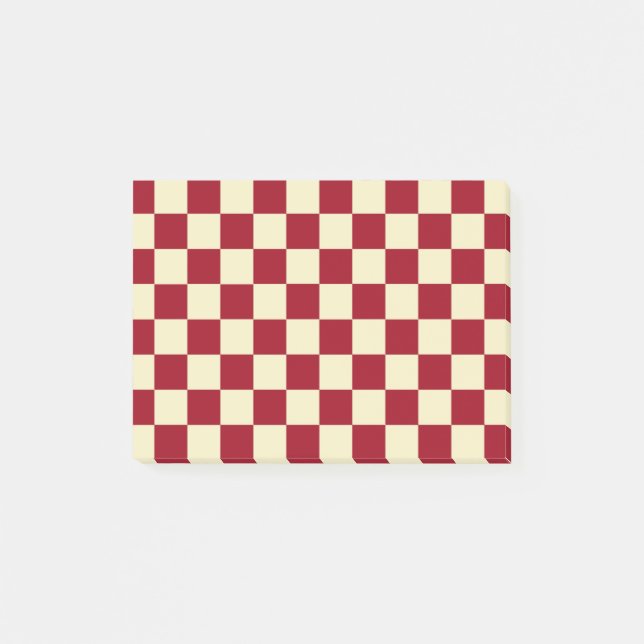 Bloco De Notas Checkered Burgundy e Cream (Frente)