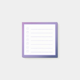 Bloco De Notas Checklist minimalista com gradiente roxo
