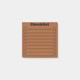 Bloco De Notas Checklist para Sienna Brown Post-it® Notas de 3" x