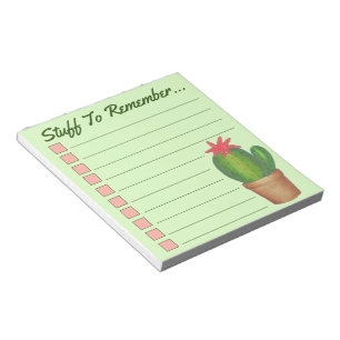Bloco De Notas Checklist personalizada para o cacto verde