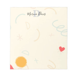 Bloco De Notas Cheerful Personalized Monogram Notepad