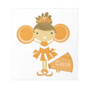 Bloco De Notas Cheerleader na laranja