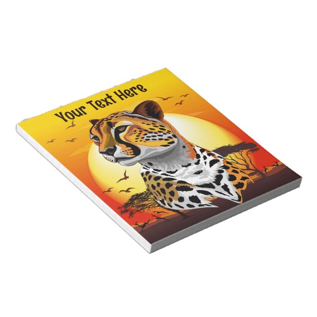 Bloco De Notas Cheetah African Feline Wild Animal (Inclinado)