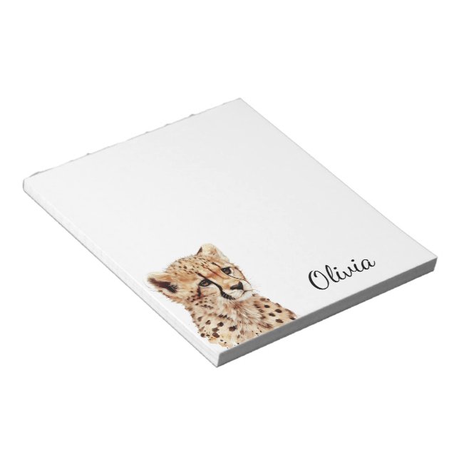 Bloco De Notas Cheetah Face Personalizada (Inclinado)