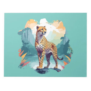 Bloco De Notas Cheetah Vetor Art Animal Na Natureza Majestosa