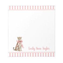 Cheetah With Pink Bow and Stripes