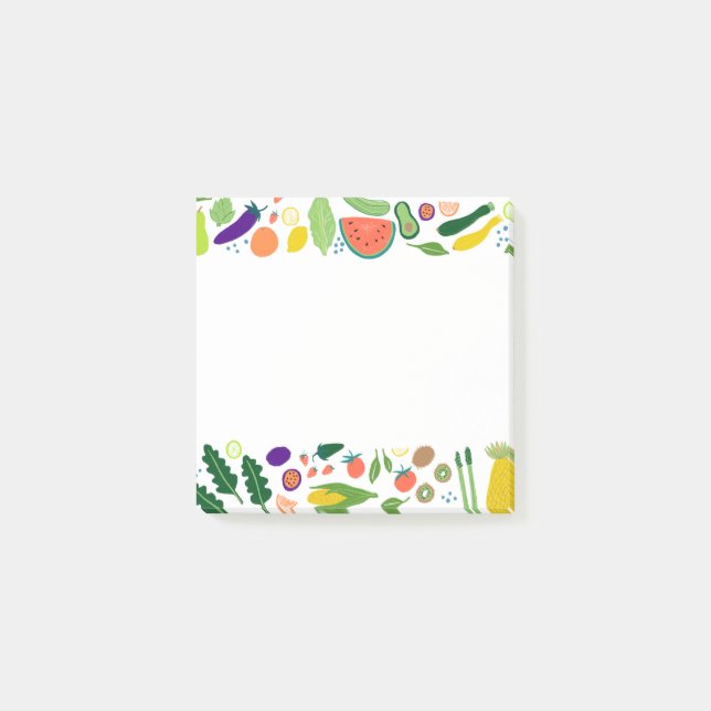 Bloco De Notas Chef de Ilustração PERSONALIZADO da Comida Fruta & (Frente)