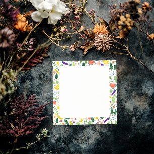 Bloco De Notas Chef de Ilustração PERSONALIZADO da Comida Fruta &