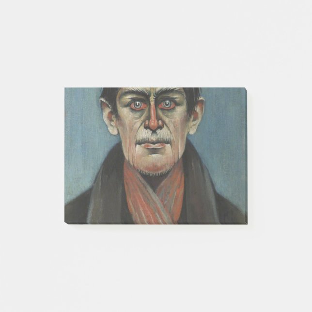 Bloco De Notas Chefe de Homem com Olhos Vermelhos (L.S. Lowry) (Frente)