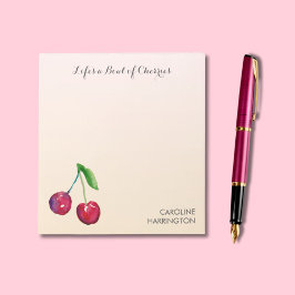 Bloco De Notas Cherries desenhados à mão - Coquete Inspiracional 