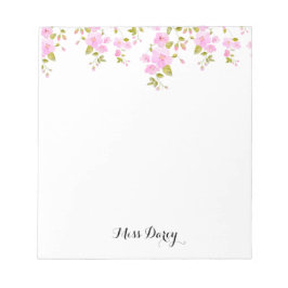 Bloco De Notas Cherry Blossom Girly Pink Floral Custom 