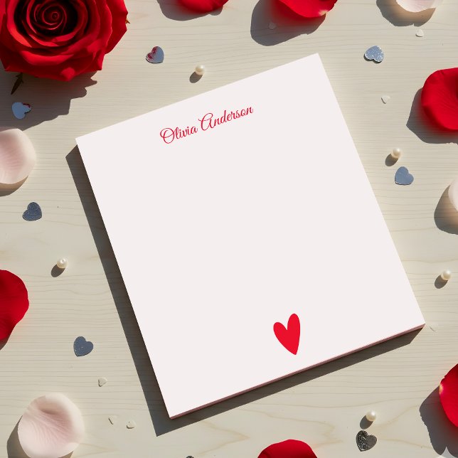 Bloco De Notas Cherry Red Heart  Valentines Day Personalized  (Criador carregado)