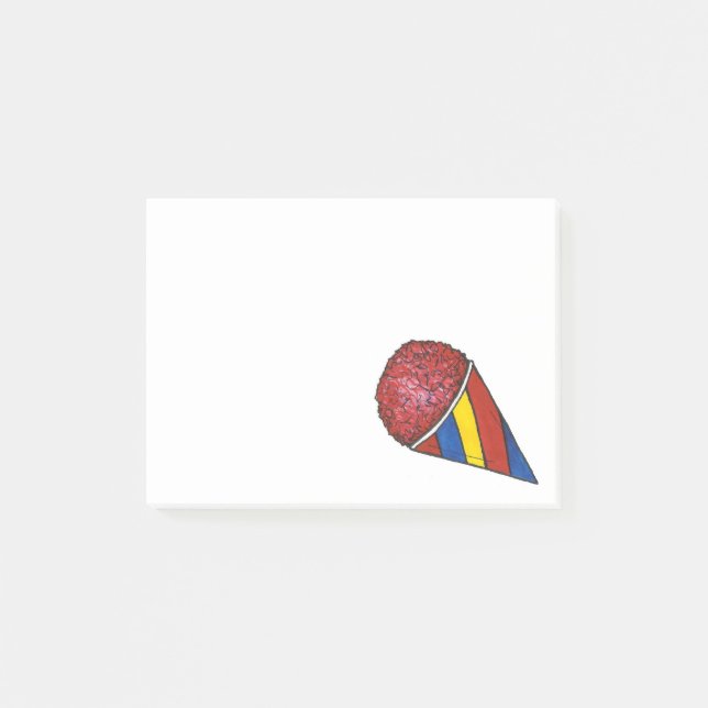 Bloco De Notas Cherry Red Sno Cone Snocone Posta (Frente)