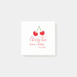Bloco De Notas Cherry two 2nd birthday red cherry kids simple