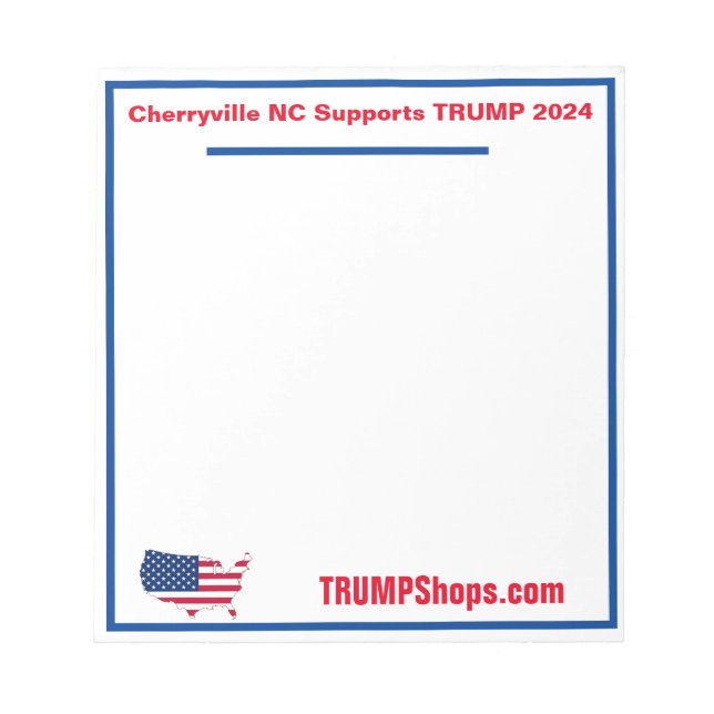 Bloco De Notas Cherryville NC suporta o notebook TRUMP 2024 (Frente)