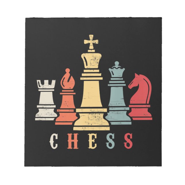 Bloco De Notas Chess Lover | Presente do Xadrez Set Checkmate (Frente)