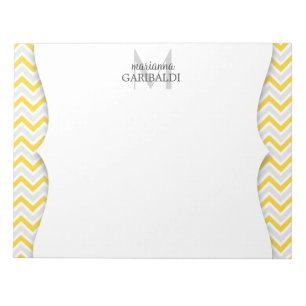Bloco De Notas Chevron amarelo e moderno personalizado