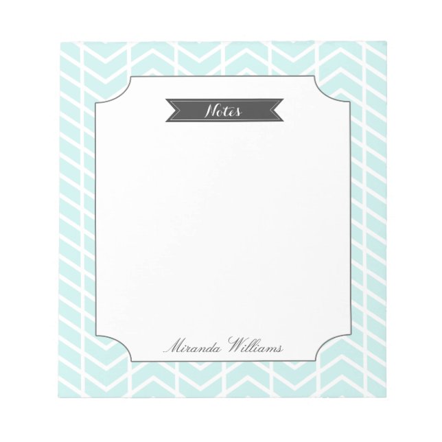 Bloco De Notas Chevron Azul Pastel (Frente)