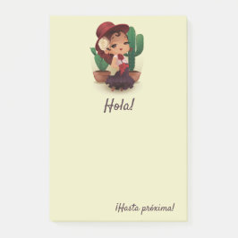 Bloco De Notas Chibi flamenco em chapéus e cactos espanhóis