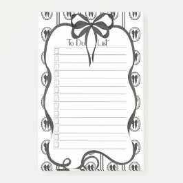 Bloco De Notas Chic Black Bow To-Do List Large Notepad