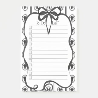 Bloco De Notas Chic Black Bow To-Do List Large Notepad