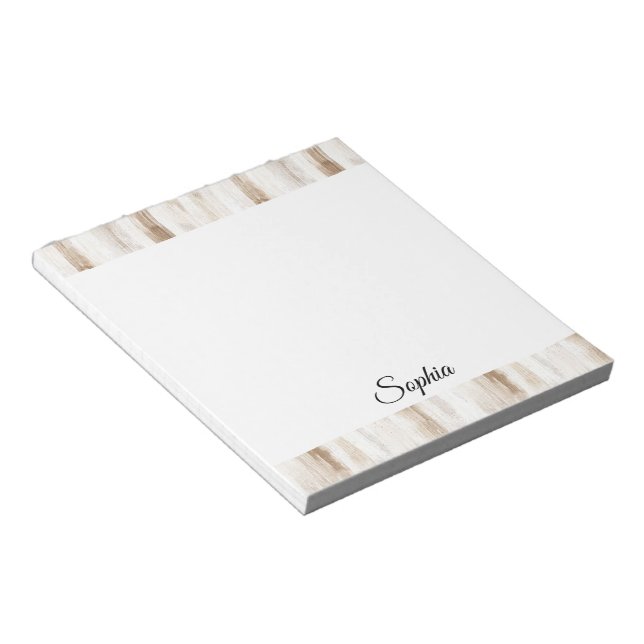 Bloco De Notas Chic Cream Brown Stripes (Inclinado)