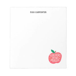 Bloco De Notas Chic Cute Apple Saying Personalized Teacher