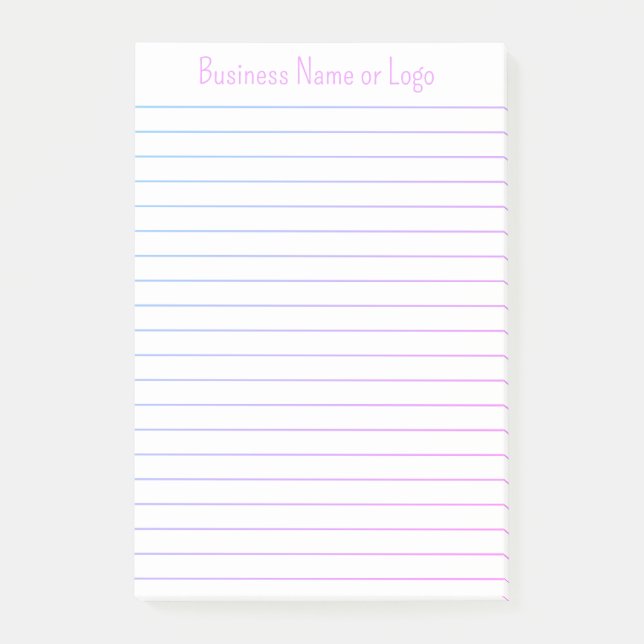 Bloco De Notas Chic Cute Name Business Message Pink Purple Lined (Frente)