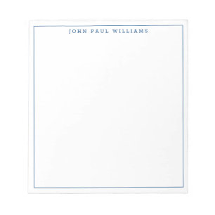 Bloco De Notas Chic de quadro azul de Marinho minimalista simples