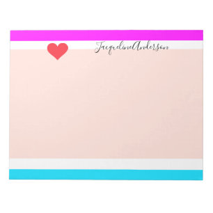 Bloco De Notas  Chic Girly Na moda Modern Personalizado Nome Cute