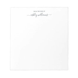 Bloco De Notas Chic Off-Black Script De cima da mesa de Nome Pers