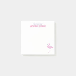 Bloco De Notas Chic Pink Flamingo Da Mesa Do Nome