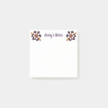 Chic Purple Faux Dourado Floral Name