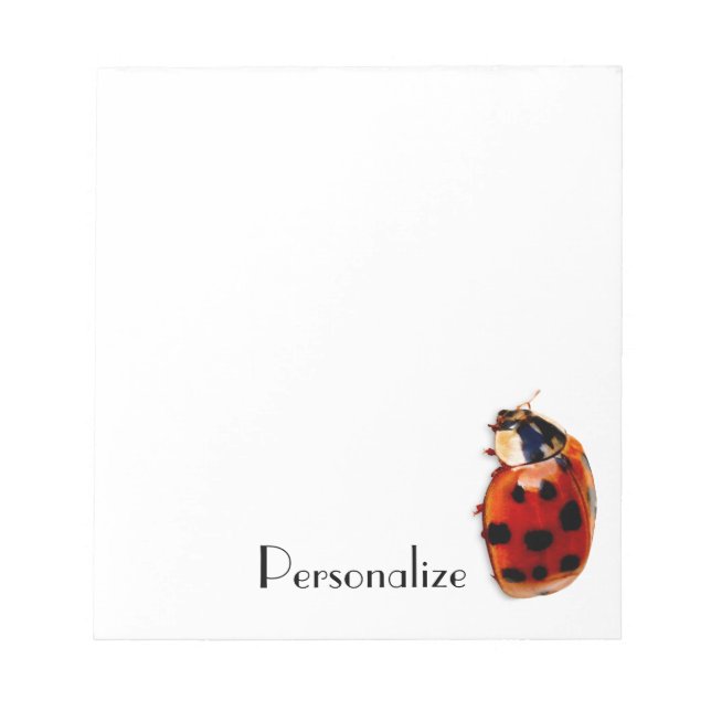 Bloco De Notas Chic Spotted Ladybug Com Nome (Frente)