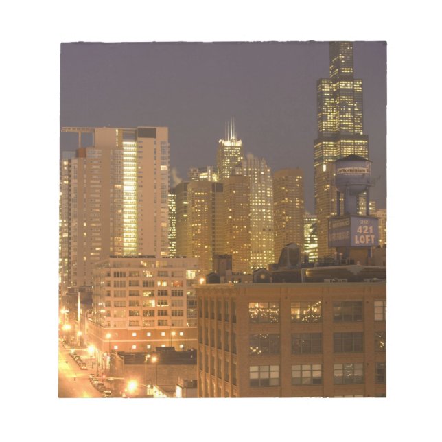 Bloco De Notas Chicago, Illinois, Skyline de West Loop em (Frente)