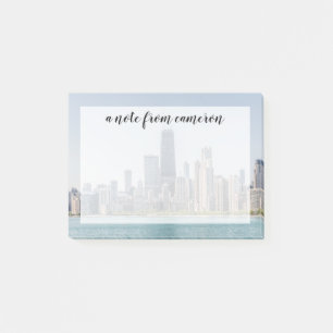 Bloco De Notas Chicago Skyline Com O Lago Michigan