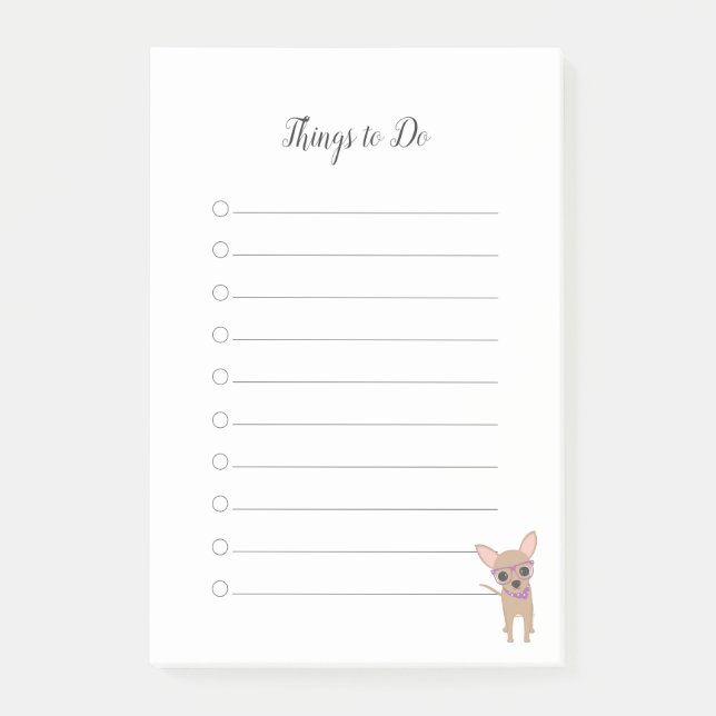 Bloco De Notas Chihuahua Coisas a Fazer (Frente)