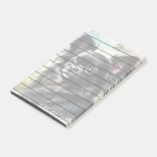 Bloco De Notas Chihuahua de Cabelo Longo Negro em Watercolor