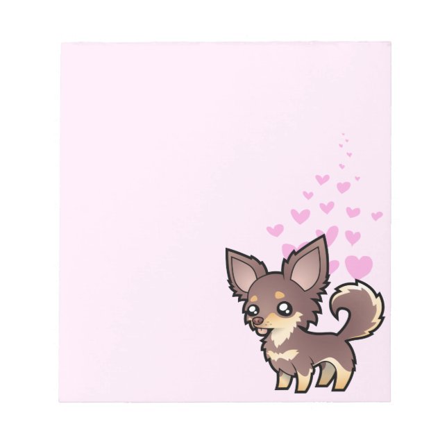 Bloco De Notas Chihuahua Love (casaco longo) (Frente)