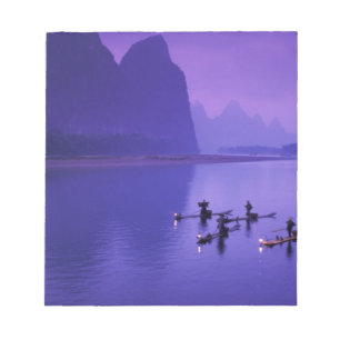 Bloco De Notas China, Rio Li. Pescadores de corormorões.