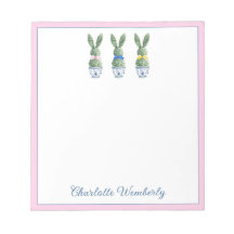 Chinoiserie Azul e Branco com Topiaria de Coelhos
