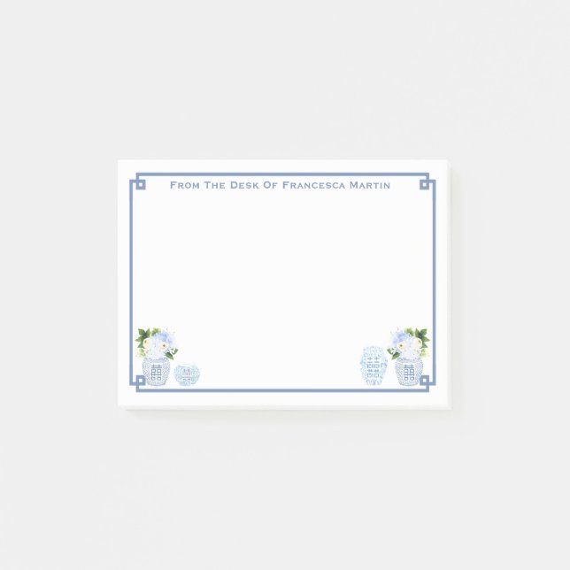 Bloco De Notas Chinoiserie Chic Blue E White Personalizados (Frente)