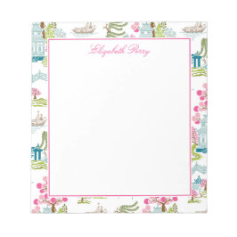 Bloco De Notas Chinoiserie tradicional em cores de Primavera