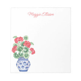 Bloco De Notas Chinoiserie Vase dos Alemães Vermelhos Personaliza