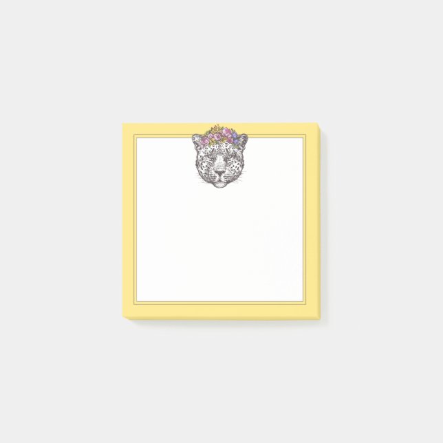 Bloco De Notas Chique do Hippie do leopardo (Frente)