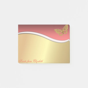 Bloco De Notas Chique Elegante Borboleta Estilosa