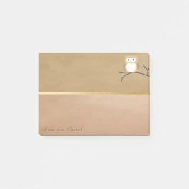 Bloco De Notas Chique Elegante Coruja Personalizada