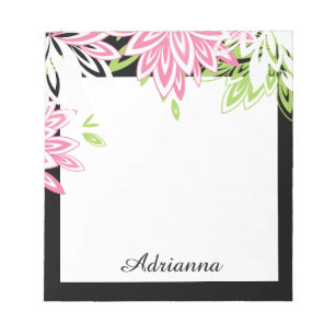 BLOCO DE NOTAS CHIQUE POST-IT-NOTE_PINK/GREEN/WHITE FLORAL