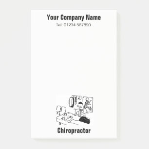 Bloco De Notas Chiropractor está Tratando um Cartoon Engraçado 