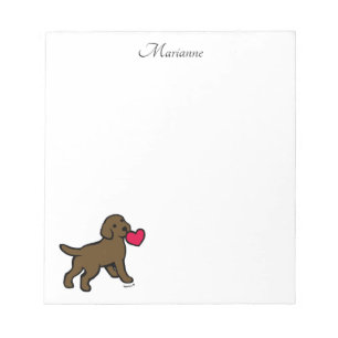 Bloco De Notas Chocolate Personalizado Labrador Puppy e Coração